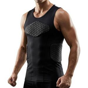 아이콜로르테 남자 축구 가슴 보호대 하트 가드 셔츠 스턴럼 민소매 압축 조끼 패딩 탱크