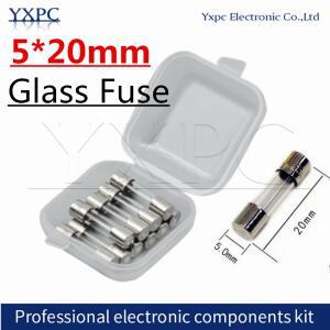 10pcs 5x20mm 유리 퓨즈 상자 0.1A 1A 2A 3A 4A 5A 8A 250V 가정용 튜브