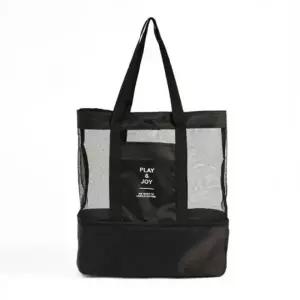 수영장비치백 메쉬백 에코숄더백 블랙 숄더 물놀이 에코백 수영장 워터파크 비치