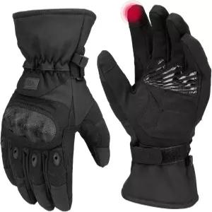 남성용 케미모토 전술 장갑 터치스크린 하드 쉘 및 팜 패딩이 포함된 겨울용 따뜻한 모터사이클 에어소프트