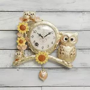 데일리데코 제또 로얄 부엉이 무소음 추 벽시계