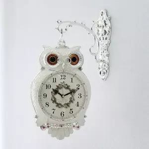 데일리데코 스마트 부엉이 양면시계 화이트