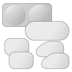 GAOLAOSY 6PCS 반사형 자동차 앞유리 선쉐이드, 전면 및 후면 앞유리용 수납 가방이 있는 접이식 측면 창문 개인정보 보호 커버가 자외선을 차단하고 대부분의 차량에서 시원함을 유지하세요