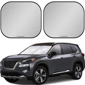 마그넬렉스 윈드실드 선쉐이드 - 반사 패브릭이 태양을 차단하고 차량을 시원하게 유지해줍니다. 접이식 자동차용 선쉴드 (유니버설 핏)