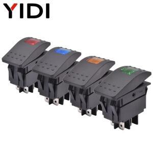 5pcs 12V 220V 방수 자동차 보트 해양 토글 로커 스위치 DPST 4pin On Off 조명 LED 라이트 램프 바 버튼