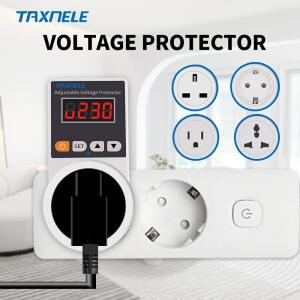 자동 전압 보호기 소켓 AC 220V 조정 가능 16A 서지 EU 플러그 냉장고