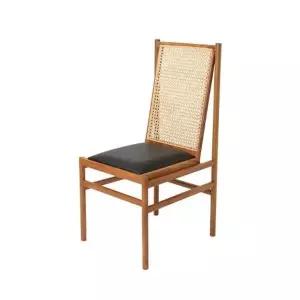 리젠우드H 씨루이 티크 원목 등받이 PU 의자