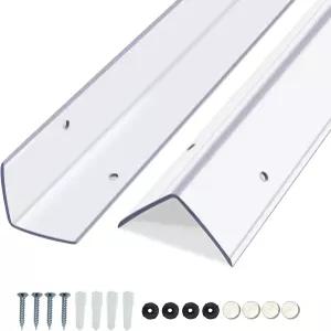 QDYMXUN 투명 나사 설치 벽 모서리 보호대 두꺼운 L자형 가구 가장자리 및 날카로운 문틀 테이블 2pcs x