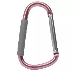 텍스처가 있는 부드러운 그립의 누비 대형 핸디 훅 카라비너 유모차 클립 로즈 골드