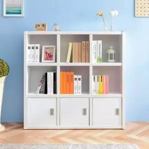 SJ가구 로잔느 1200 도어 3단 책장