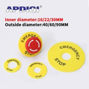 16mm22mm30mm 푸시 버튼 스위치 박스 경고 원 비상 정지 신호 노란색 LAY37 LA38 XB2 LA16 XB5 외경 60mm 1