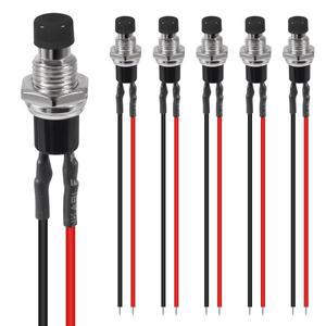 6개 7mm 순간 미니 소형 푸시 버튼 스위치 SPST NO 일반적으로 열림 상태 2핀 원형 접점 1A 250V AC 모델