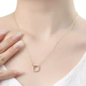 [하프클럽/](비쥬홀릭) 실버925 골드도금 더블 스퀘어 목걸이