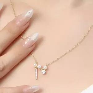 [하프클럽/](비쥬홀릭) 실버925 골드도금 진주볼 여자목걸이