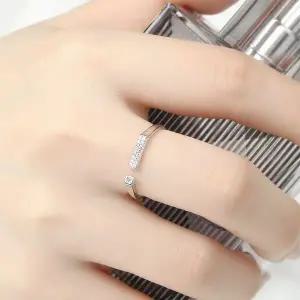 [하프클럽/](비쥬홀릭) 실버925 백금도금 모네 큐빅 오픈링 반지