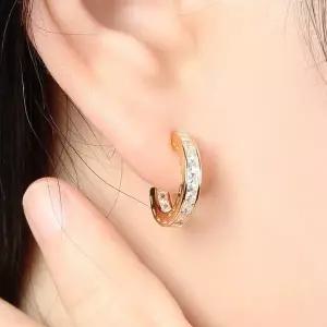 [하프클럽/](비쥬홀릭) 실버925 골드도금 클레어 큐빅 귀걸이