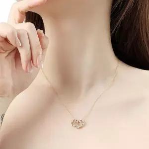 [하프클럽/](비쥬홀릭) 실버925 골드도금 트리플 링 큐빅 목걸이