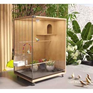 렉산새장 앵무새 렉산 원목색 B 61x45x79 새집 횃대 세트1