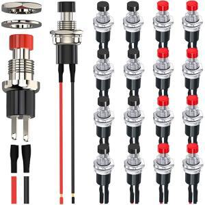 10pcs 7mm 미니 소형 라운드 푸시 버튼 스위치 1A 250V AC 2 핀 SPST ON Off 사전 납땜 와이어가 순간