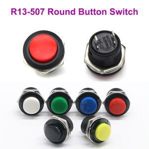 R13-507 순간 푸시 단추 스위치 라운드 전원 직경 16mm 6A 125VAC 3A 2 개 5 10 30 50 개
