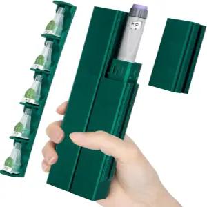 오젬픽 체중 감량 GLP-1 펜과 호환되는 인슐린 여행 케이스 및 바늘용 샤프 디스펜서 내장 TSA 승인 보관소