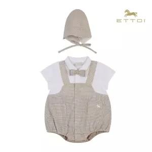 [롯데백화점]에뜨와 알로체크바디수트SET 07T327904/신생아,백일,유아정장,조카선물