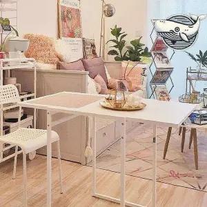 야외테이블 실내활용 접이식 파라솔 화이트 포장마차 포차 편의점 야외용 옥상 식탁 정원 탁자klm312