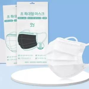 초대형 3중 MB필터 마스크 편한 특대형 귀가 블랙 일회용마스크