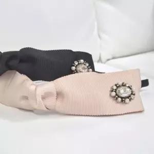 빅스톤 헤어밴드 여성 헤어 액세서리 두가지색상 드레스 셀프웨딩 리본헤어밴드