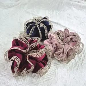 벨벳 레이스곱창 머리끈 헤어밴드 빅사이즈 고급 헤어끈 러블리 국산머리끈 소품샵 선물