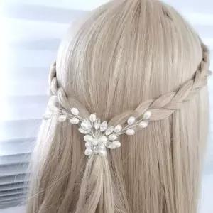 진주 머리 꽂이 혼주 웨딩 헤어핀 뒤꽃 장식 비녀 드레스 셀프웨딩 단아한 결혼식 소품샵