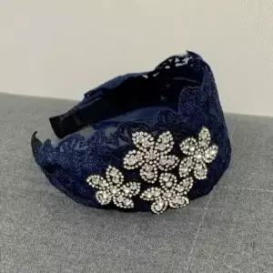 큐빅 머리밴드 우아한 넓은 헤어밴드 와이드 망사 반다나 리본헤어밴드 에스닉패턴