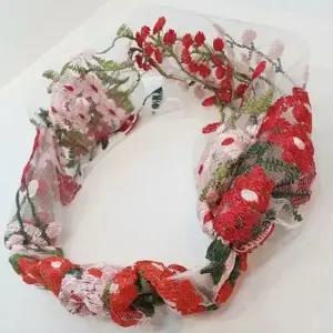 플라워 레이스 여성 머리띠 자수 꽃밴딩 밴딩밴드 여름 세안머리띠 꽃무늬