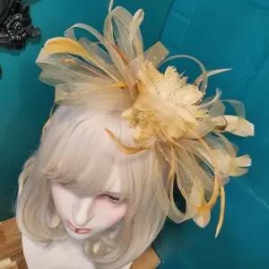 파티용 머리장식 꽃머리띠 예쁜 헤어악세사리 깃털헤어핀 셀프웨딩 코스튬 티아라