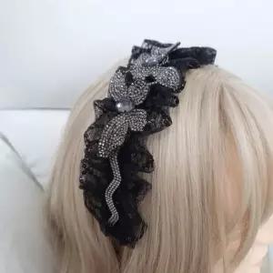 레이스 헤어밴드 큐빅 공주 스타일 빈티지 헤어밴드 레이스소품 화려한스타일 소품샵