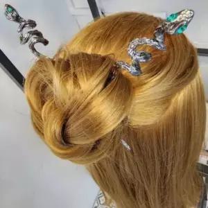 장식용 한국 전통 비녀 고급 큐빅 머리핀 여성 헤어 코스튬 올림머리비녀 비녀 똥머리비녀