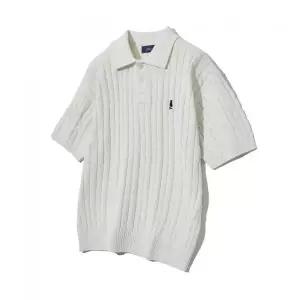 YALE 헤리티지 댄 반팔 폴로 니트 아이보리