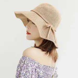 데일리 웨이브 리본 밀집 비치모자 버킷햇 벙거지모자