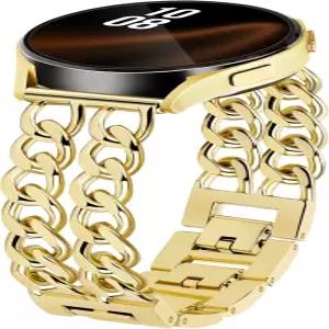골드 메탈 팔찌 밴드 여성 20mm 조절 가능한 싱글 체인 삼성 갤럭시 워치 7/6/5/4/액티브 2/4 클래식/6