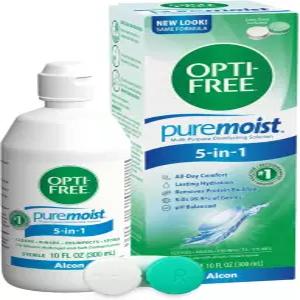 옵티 프리 퓨어모이스트 다목적 콘택트렌즈 세척 및 소독액 렌즈 케이스 10 FL Oz (1팩)