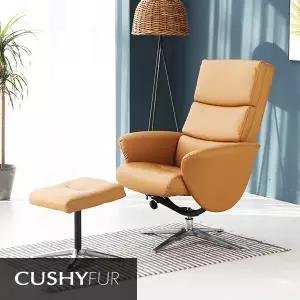 고급 가죽 1인용 리클라이너 브라운 CB-001