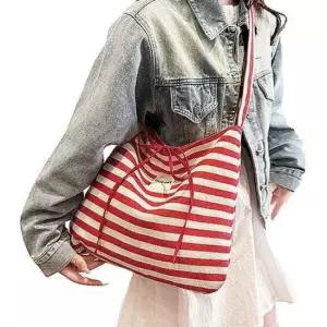 에코백 패션숄더백 여자숄더백 인기 토트백 숄더백 패션 캔버스 스트라이프