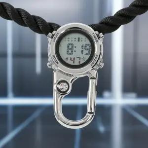 등산 낚시 캠핑용 다기능 디지털 카라비너 시계 블루 12cm 스포츠시계 카라비너시계