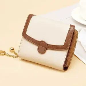 배색 디자인 미니 반지갑 여성용 데일리 똑딱이 지갑 여성반지갑 미니지갑 콤팩트지갑