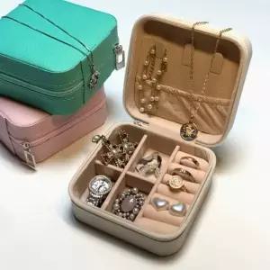 보석함 휴대용 악세서리 보관 미니 화이트 보석함 돌반지정리함 악세사리보관함