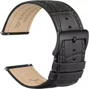 WOCCI 시계 밴드 탑 그레인 가죽 엠보싱 악어 퀵 릴리스 폭 18mm