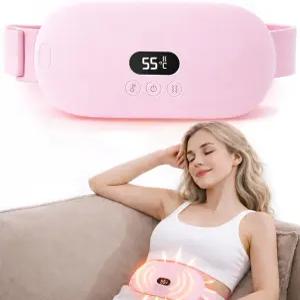 생리통용 히팅 패드 마사지 진동이 있는 무선 충전식 웨어러블 벨트 5가지 열 수준 자동 차단 부드러운