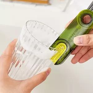 [와인앤쿡]고품질 bns 실속형 3in1 텀블러 세척솔 1개(색상 택1) 주방세척 세척솔 텀블러솔 젖병솔 병세척