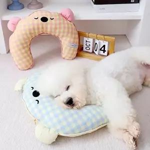 [와인앤쿡]고품질 bns 세탁가능 체크 목쿠션 베개 1개(색상 택1) 펫 강아지베개 애견베개 WFLWR3W