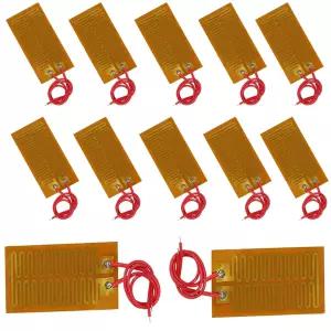 12PCS 필름 히터 플레이트 접착 패드 12V 7W PI 발열체 스트립 폴리이미드 15CM 코드 25mmx50mm